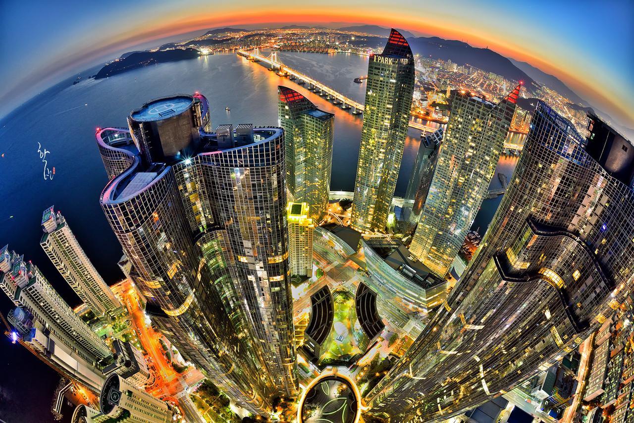 Ferienwohnung Haeundae Ocean Bridge Penthouse Busan Exterior foto